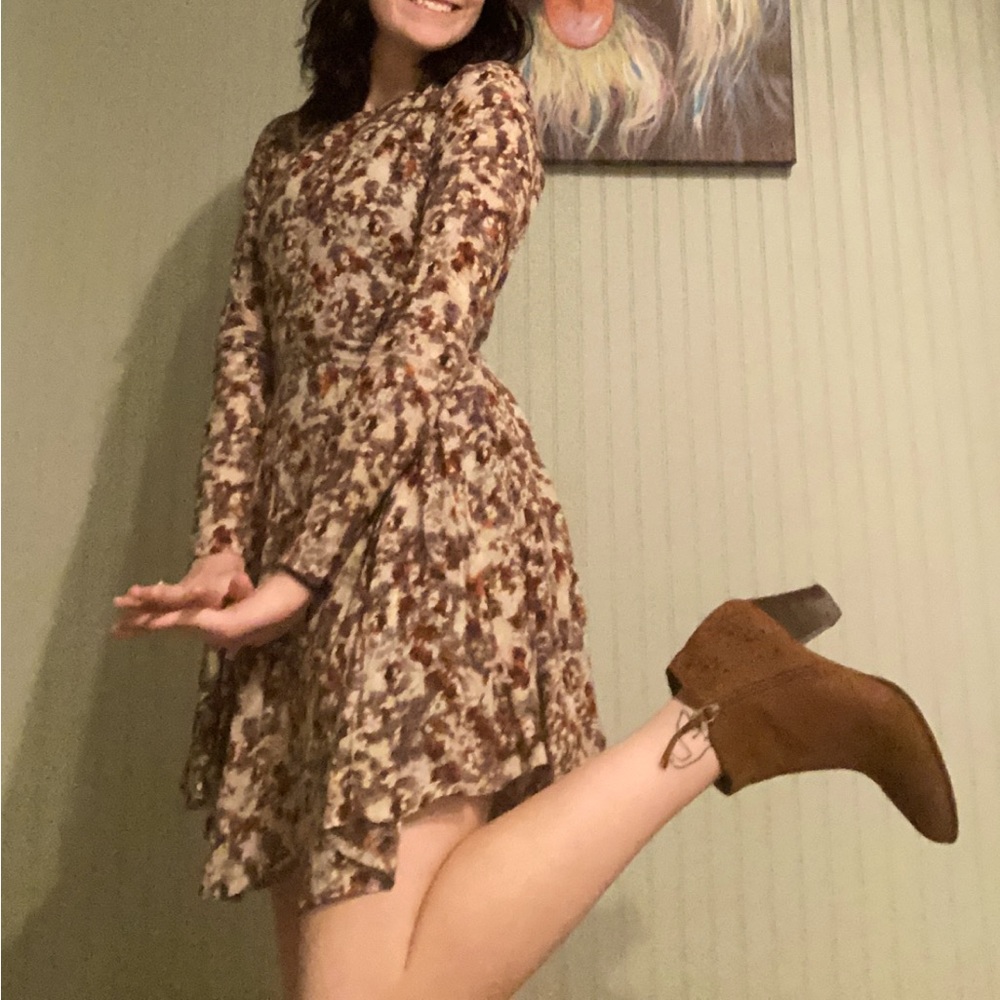 Long Sleeve Multicolored Dress